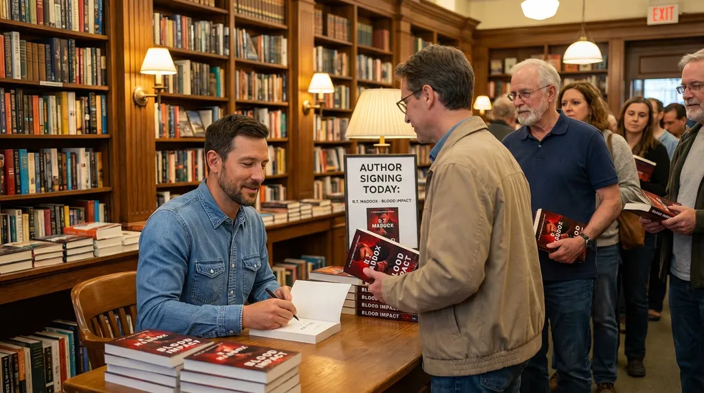 R. T. Maddox in a bookstore